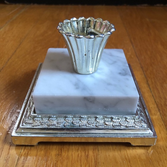 Set of Vintage MCM Italian Marble Candle Holders - Picture 4 of 14